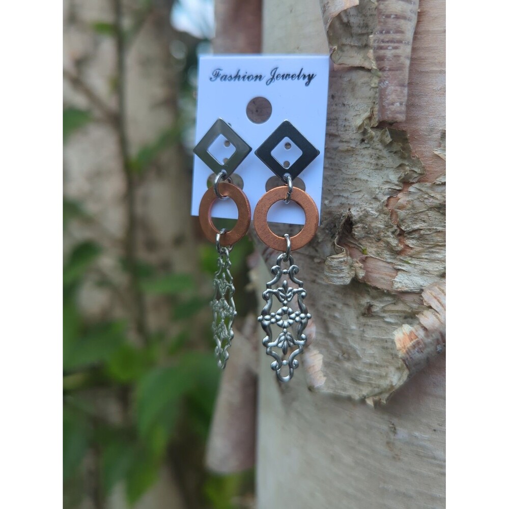Stainless Steel & Copper Earrings